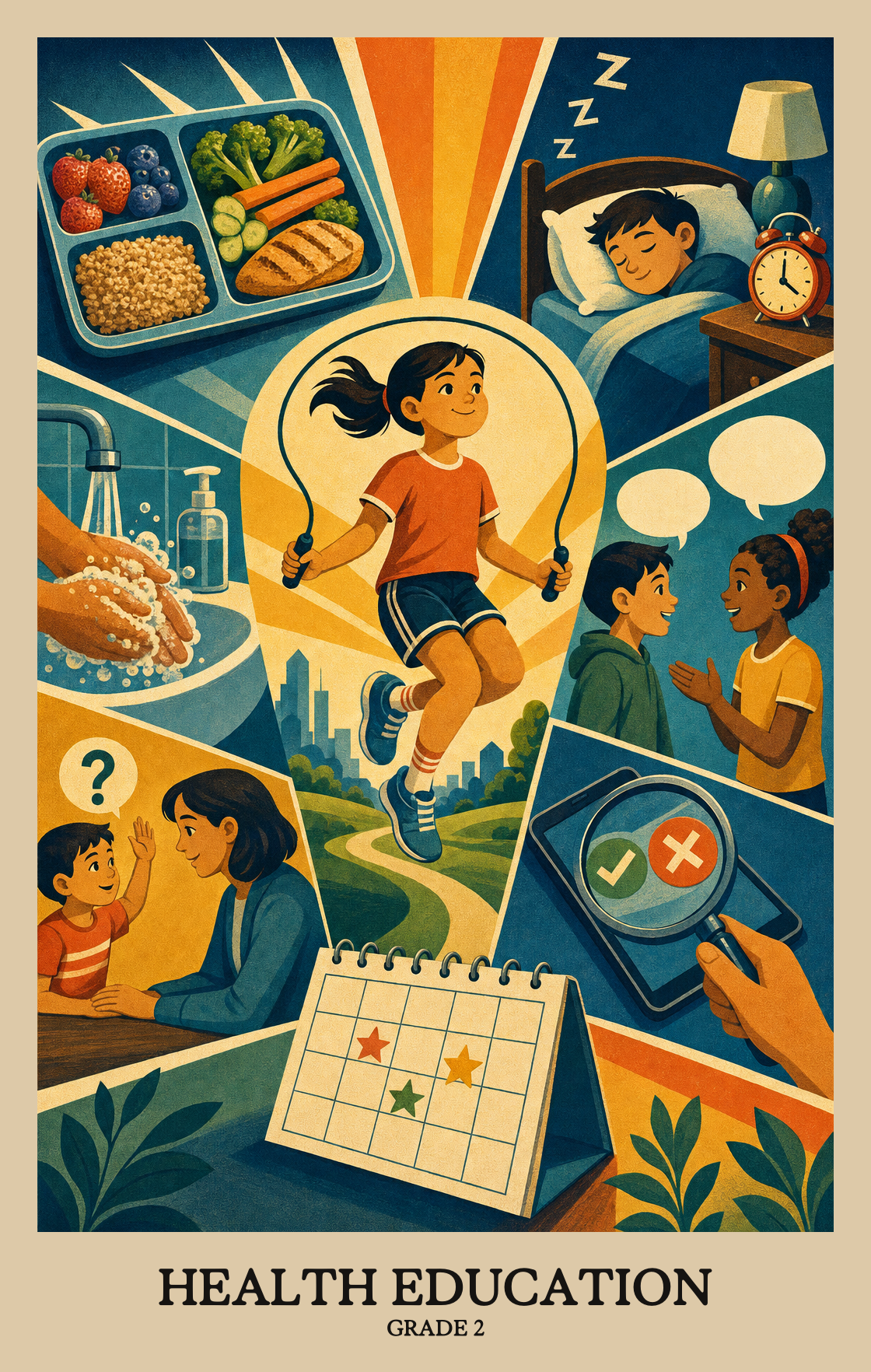 Illustration of what students learn in Grade 2 Health Education