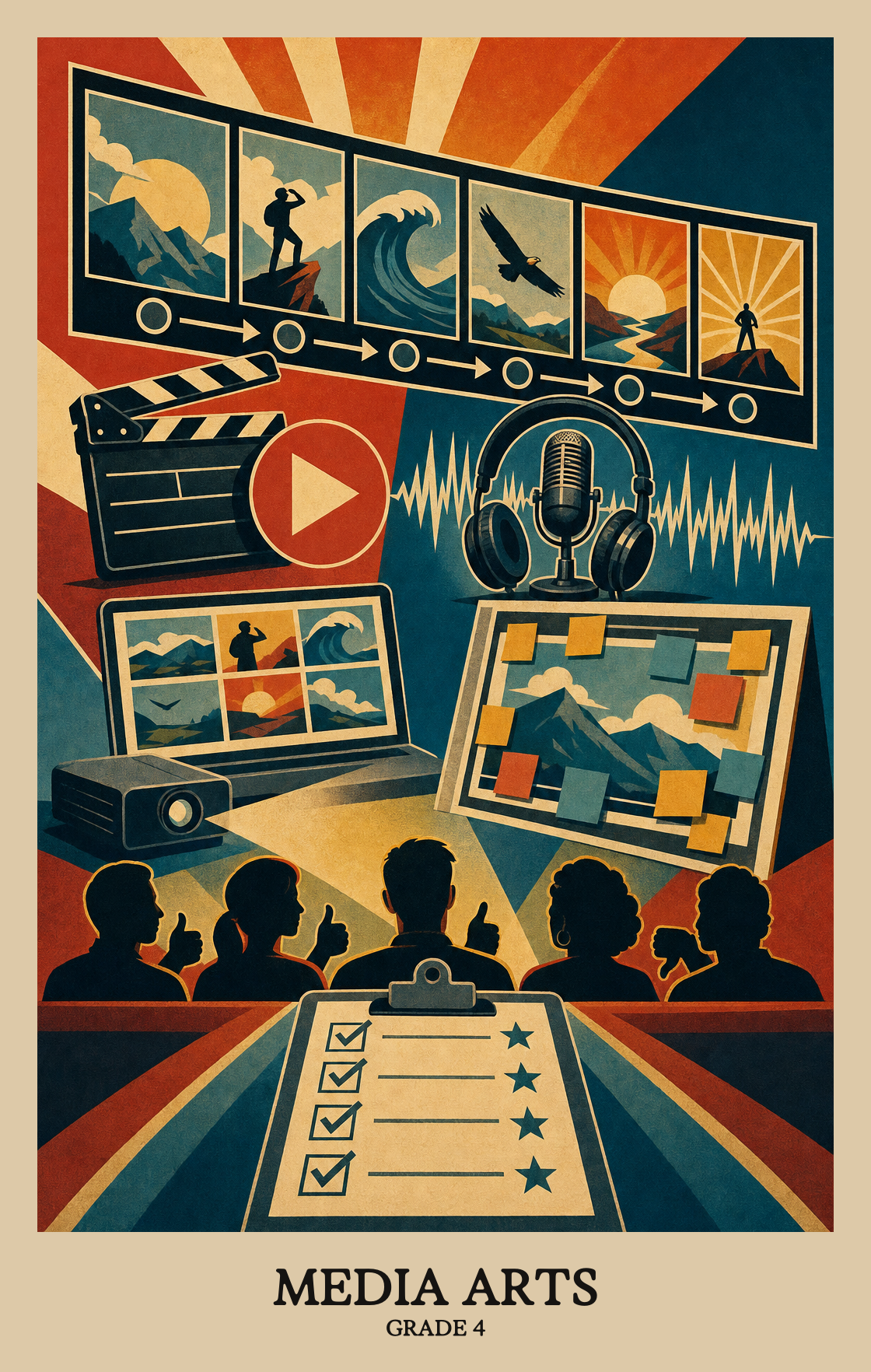 Illustration of what students learn in Grade 4 Arts: Media Arts
