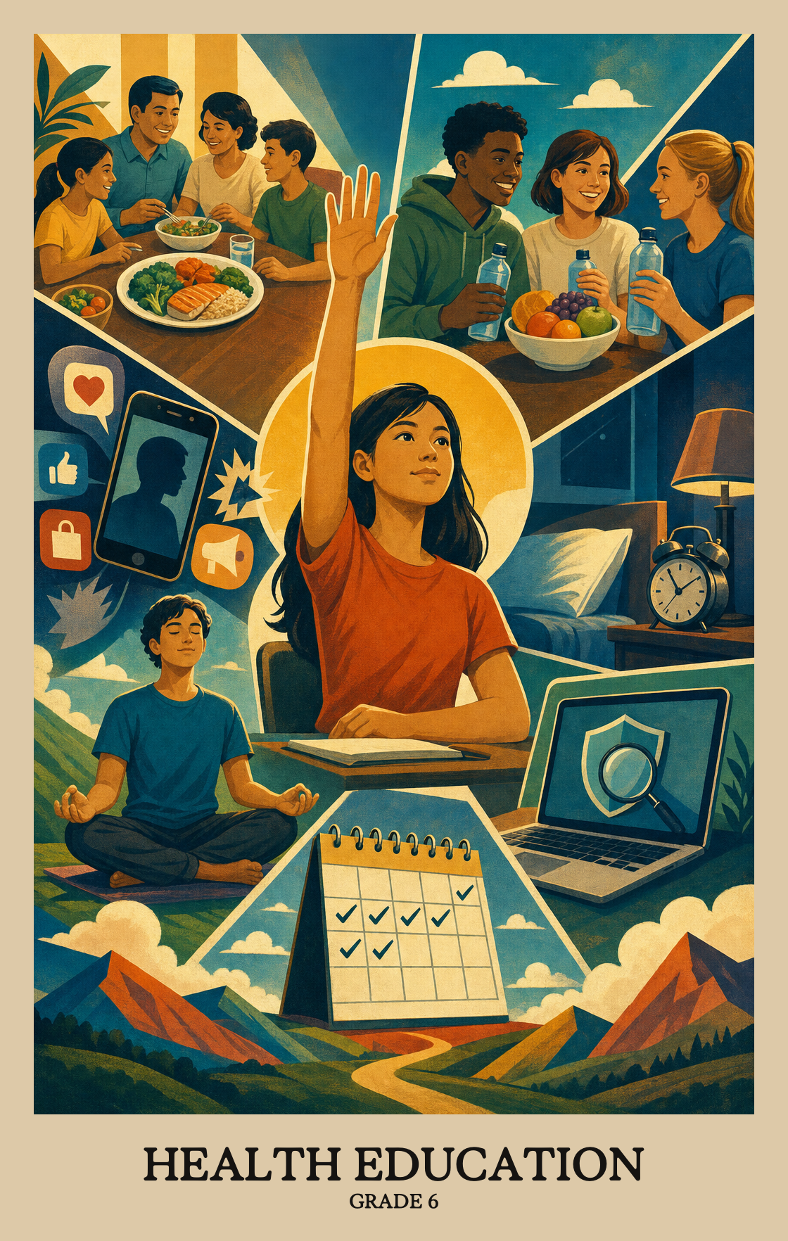 Illustration of what students learn in Grade 6 Health Education