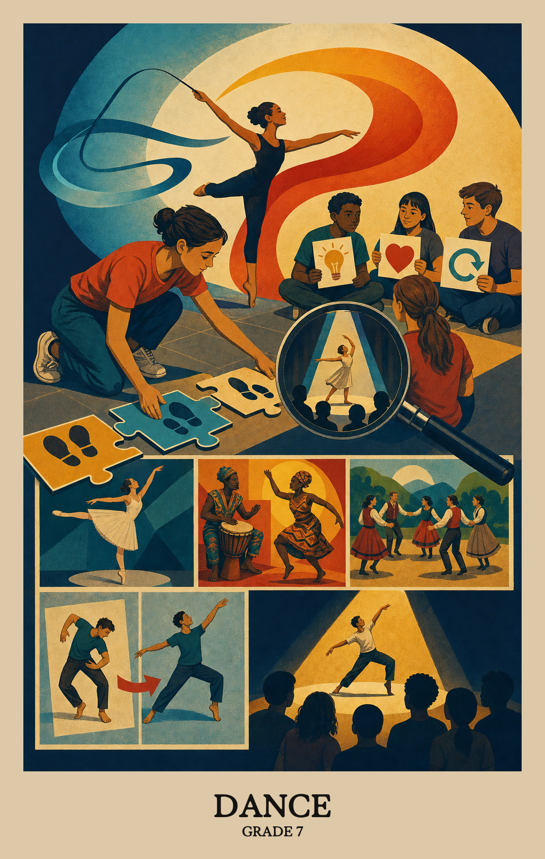 Illustration of what students learn in Grade 7 Arts: Dance