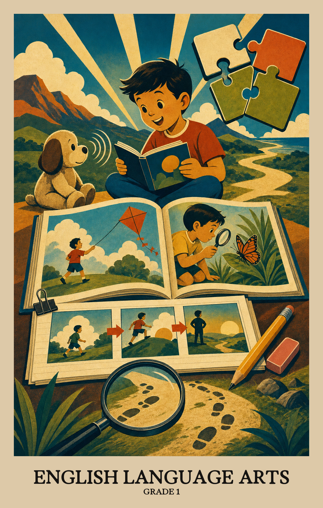 Illustration of what students learn in Grade 1 English Language Arts