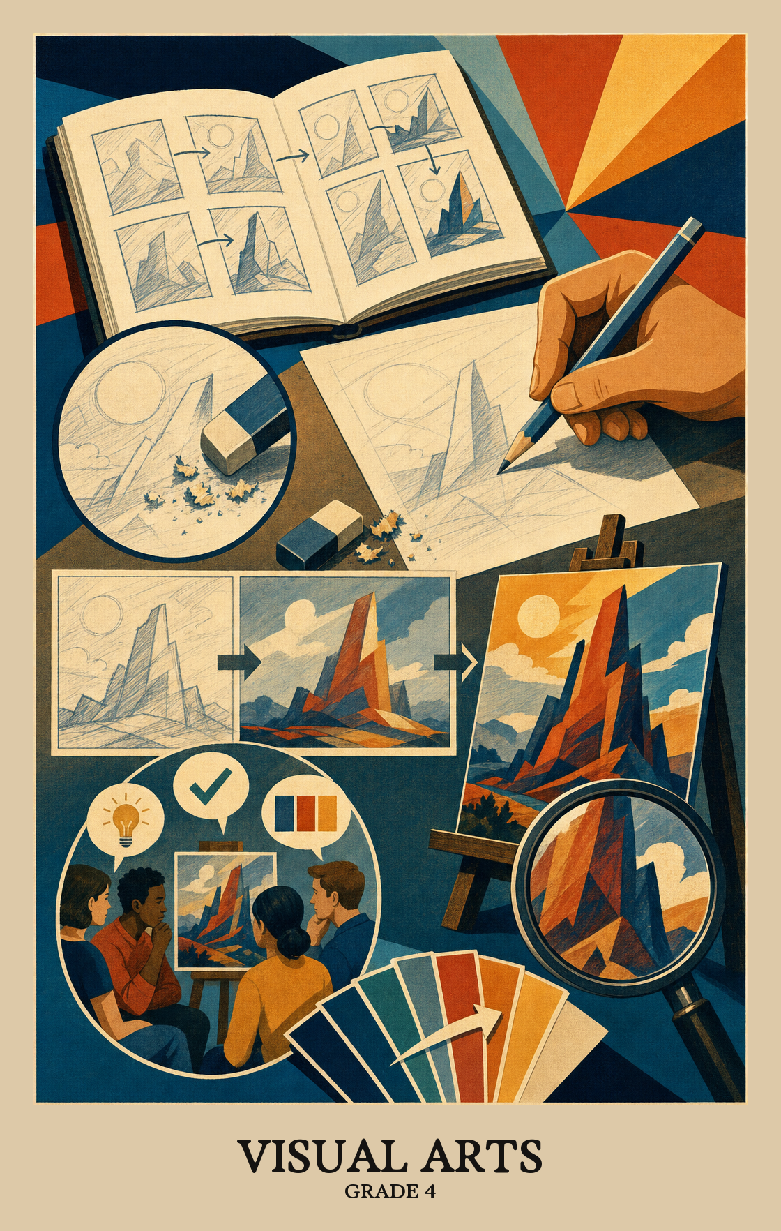 Illustration of what students learn in Grade 4 Arts: Visual Arts