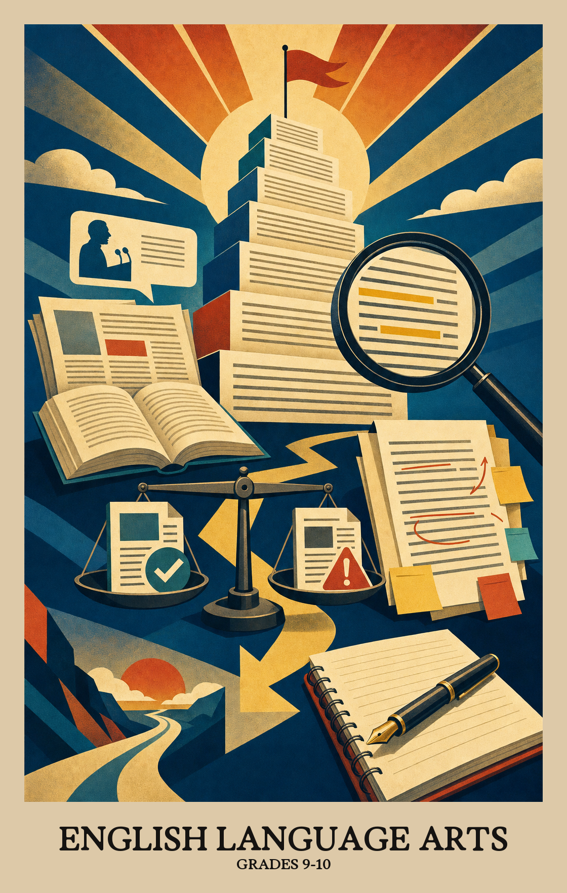 Illustration of what students learn in Grades 9-10 English Language Arts