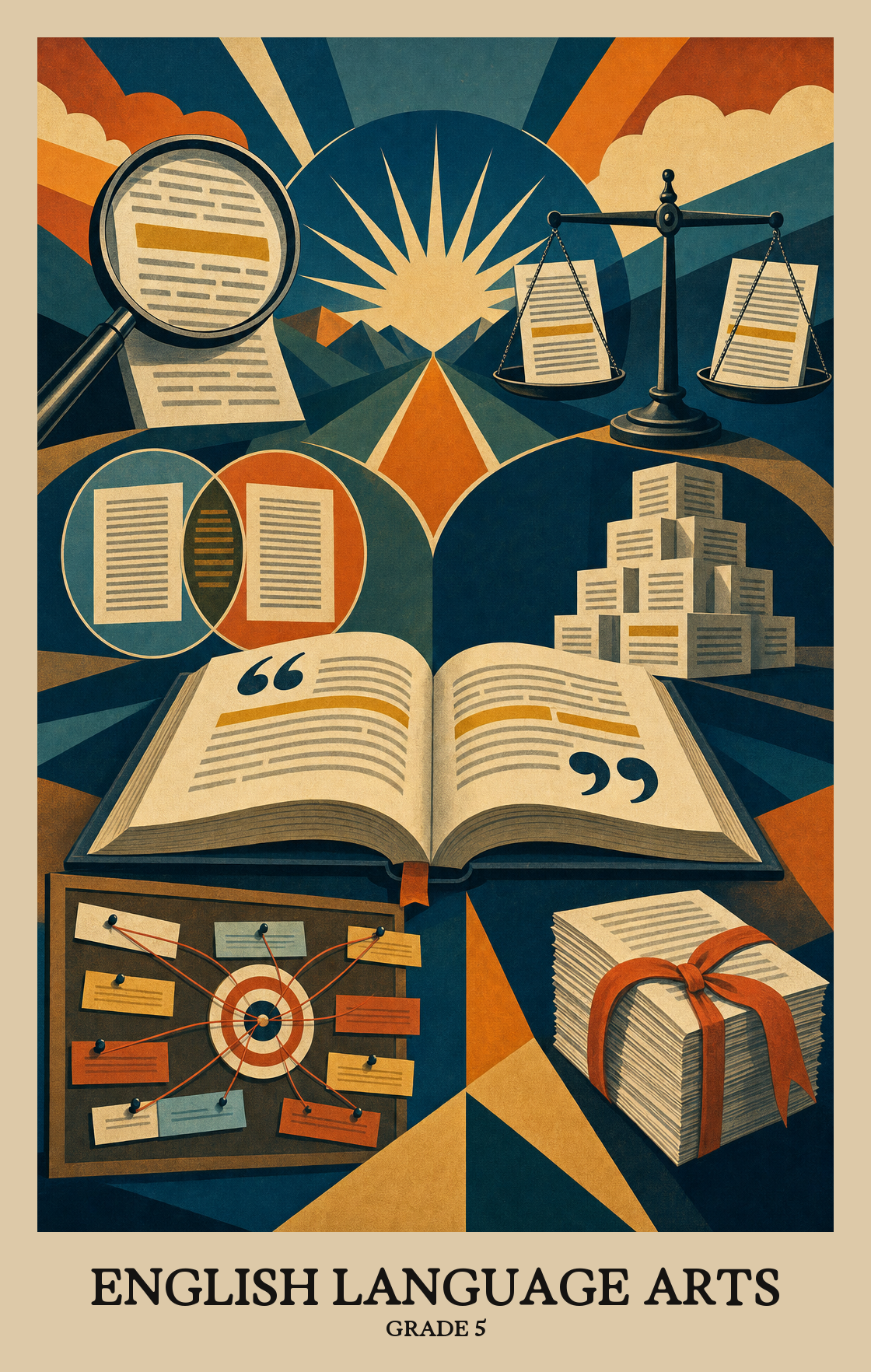 Illustration of what students learn in Grade 5 English Language Arts