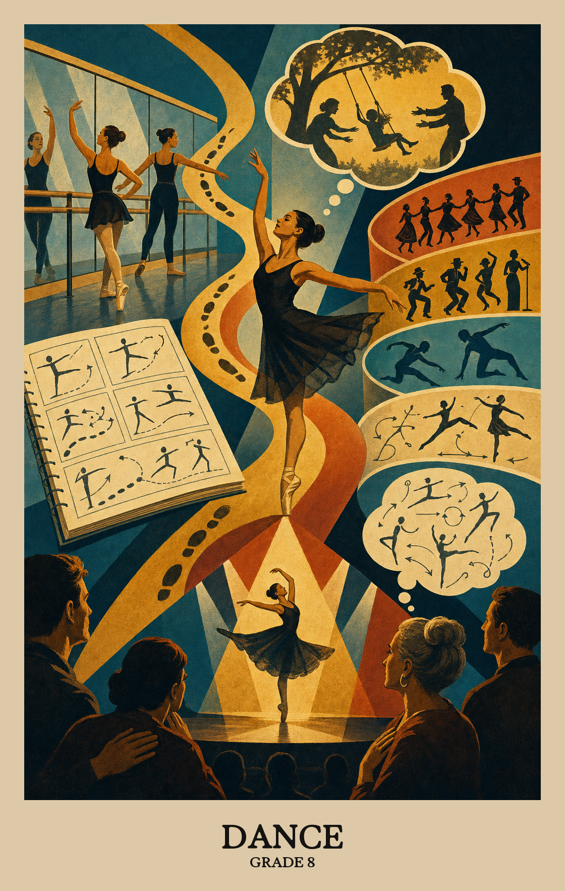 Illustration of what students learn in Grade 8 Arts: Dance