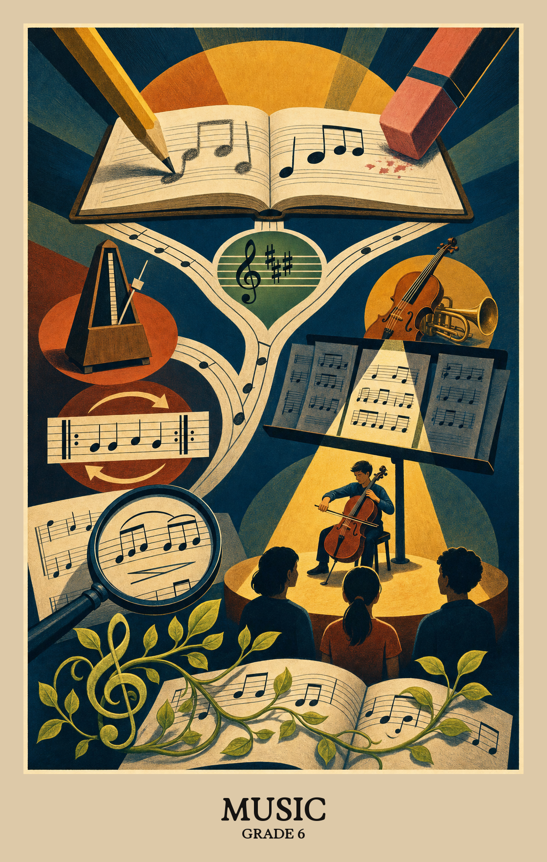 Illustration of what students learn in Grade 6 Arts: Music