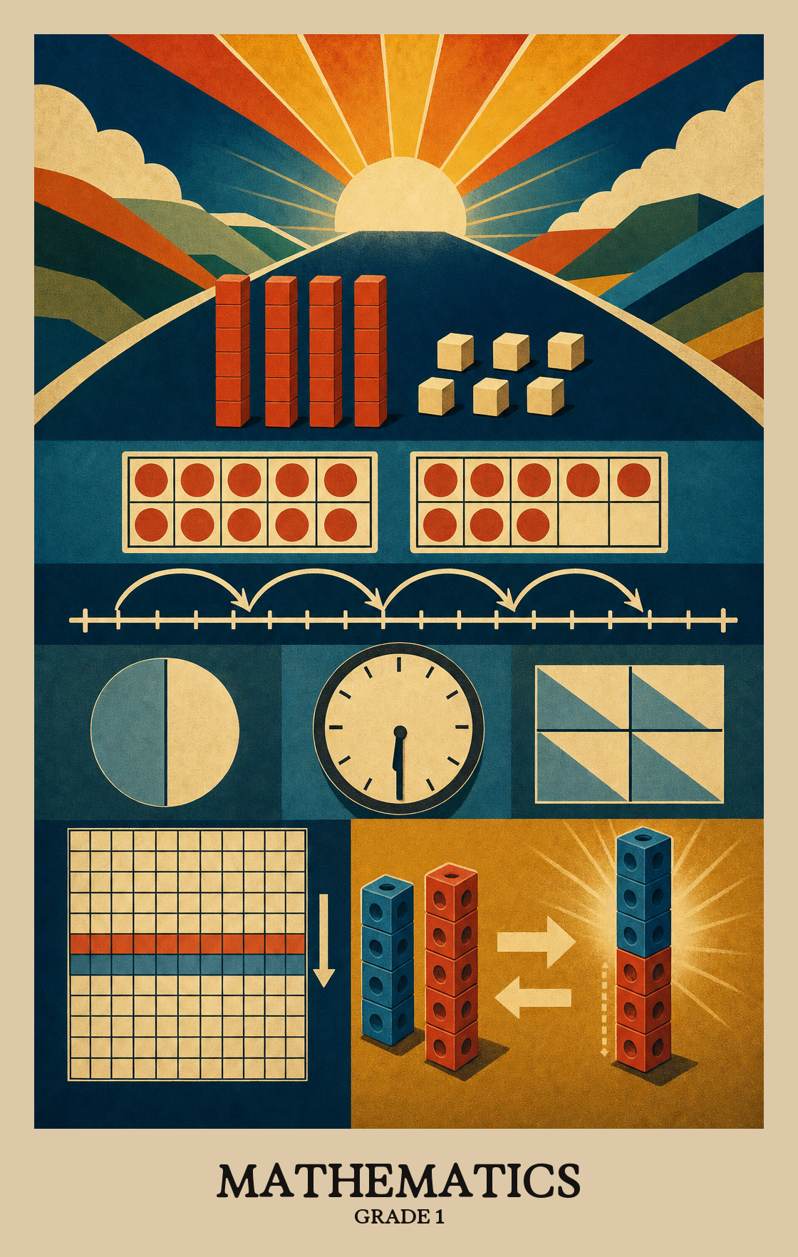 Illustration of what students learn in Grade 1 Mathematics