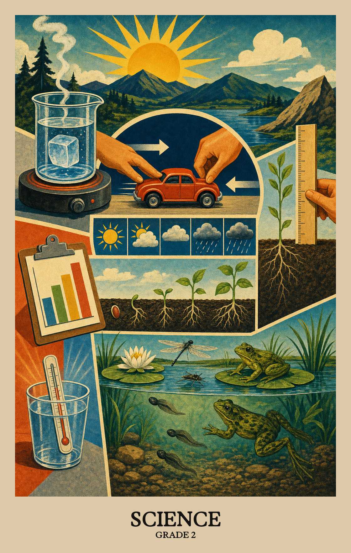 Illustration of what students learn in Grade 2 Science