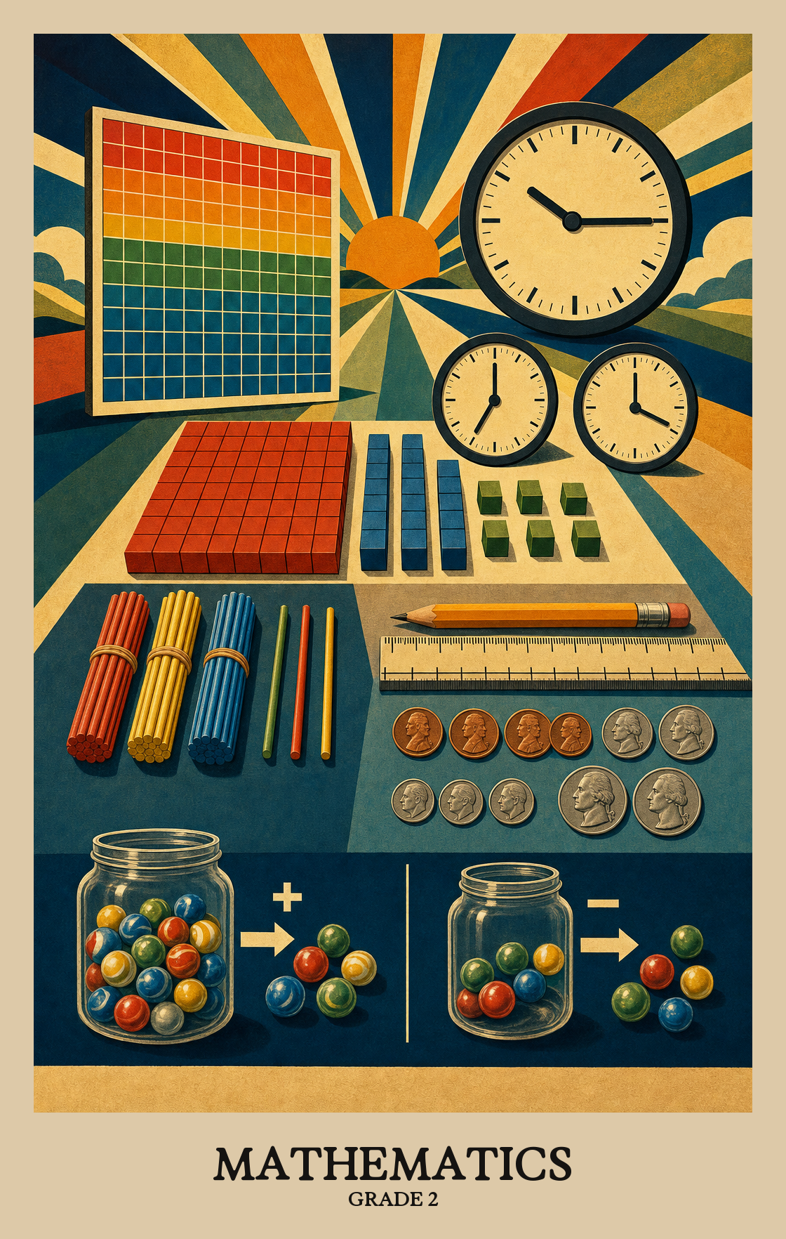 Illustration of what students learn in Grade 2 Mathematics
